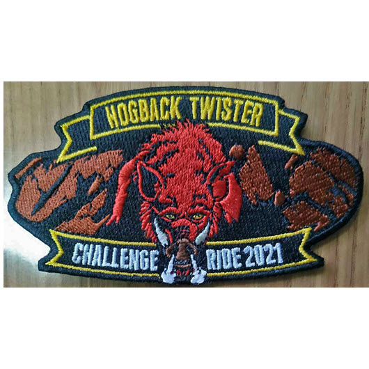 Hogback Twister Challenge Ride 2021, sew-on cloth patch 4" wide - $11.00 including shipping